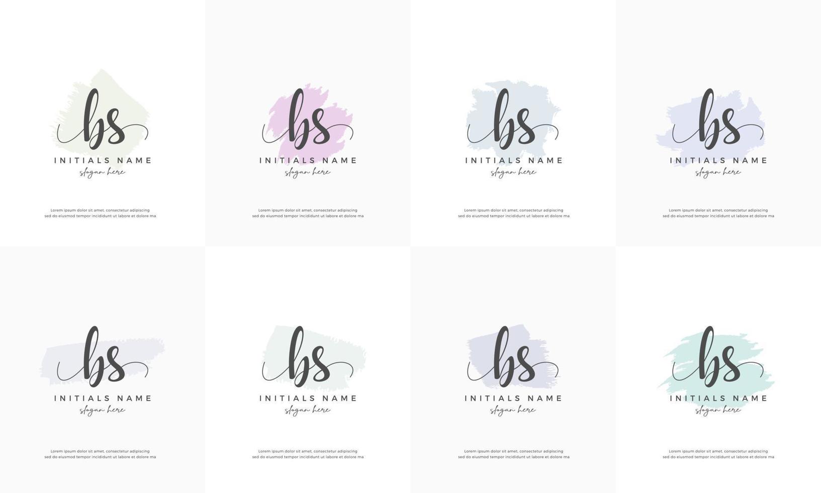 vrouwelijk reeks brief bs b s eerste handschrift logo ontwerp vector