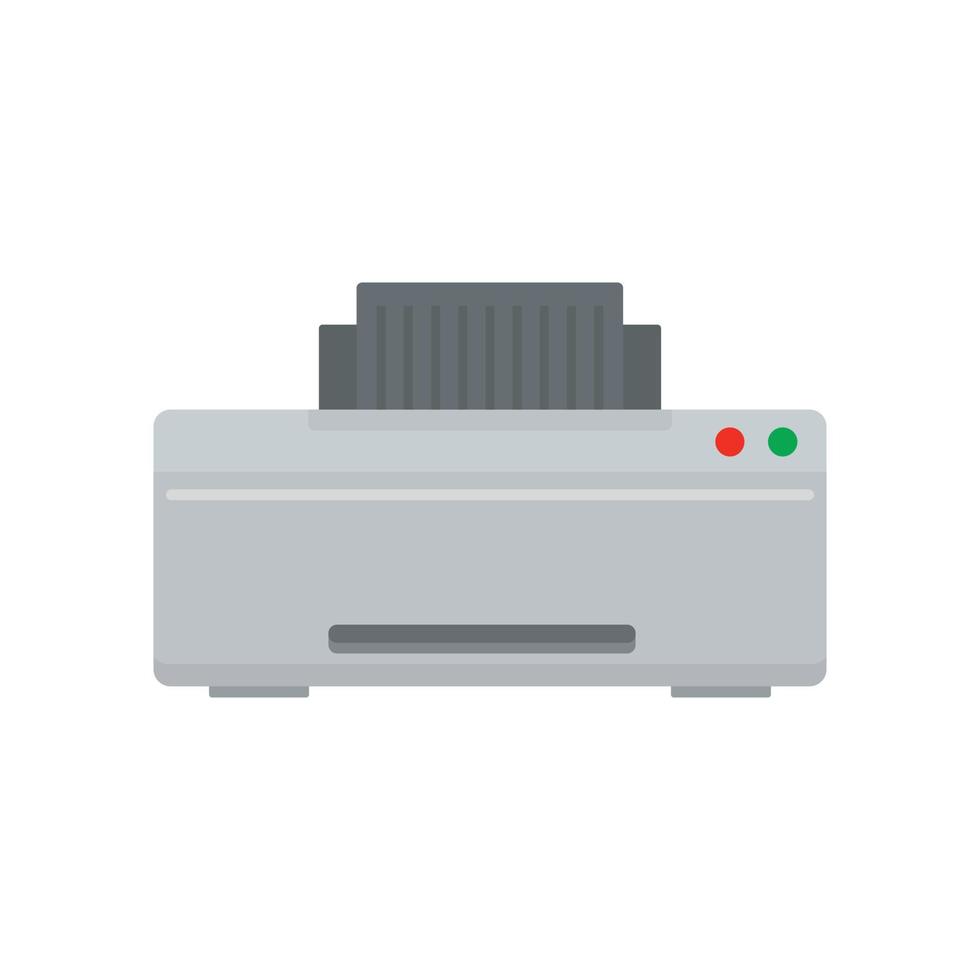 grijs printer icoon, vlak stijl vector