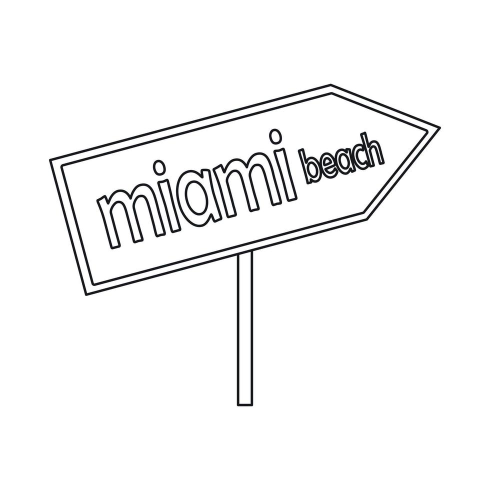 Miami pijl post teken icoon, schets stijl vector