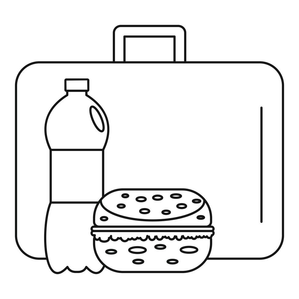 bedrijf lunch icoon, schets stijl vector
