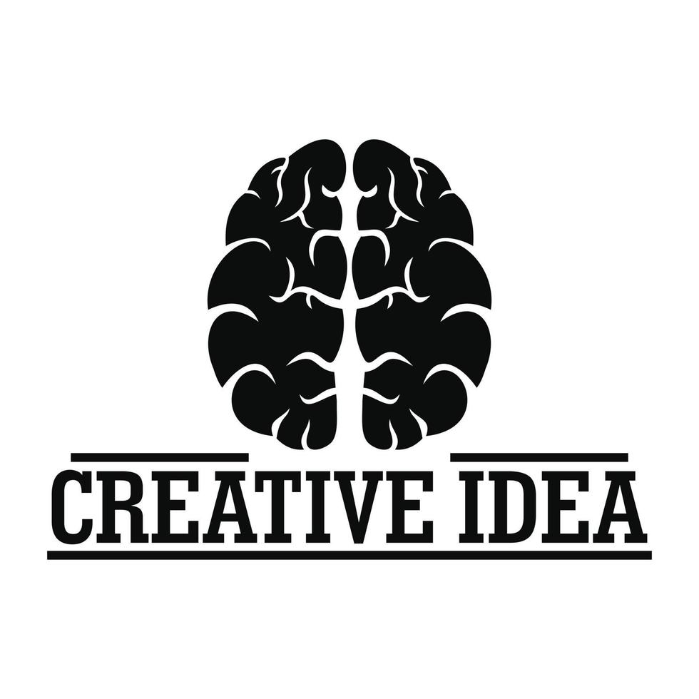 creatief idee hersenen logo, gemakkelijk stijl vector