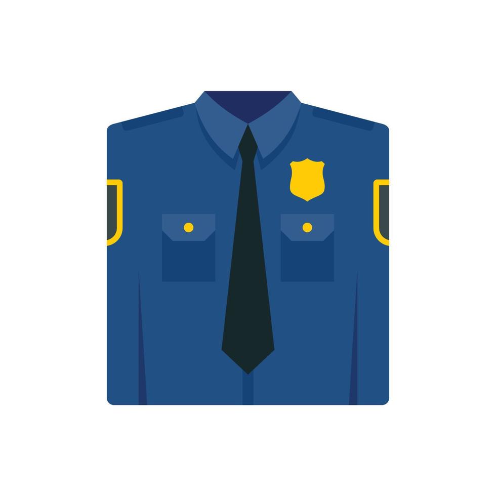 Politie uniform icoon, vlak stijl vector