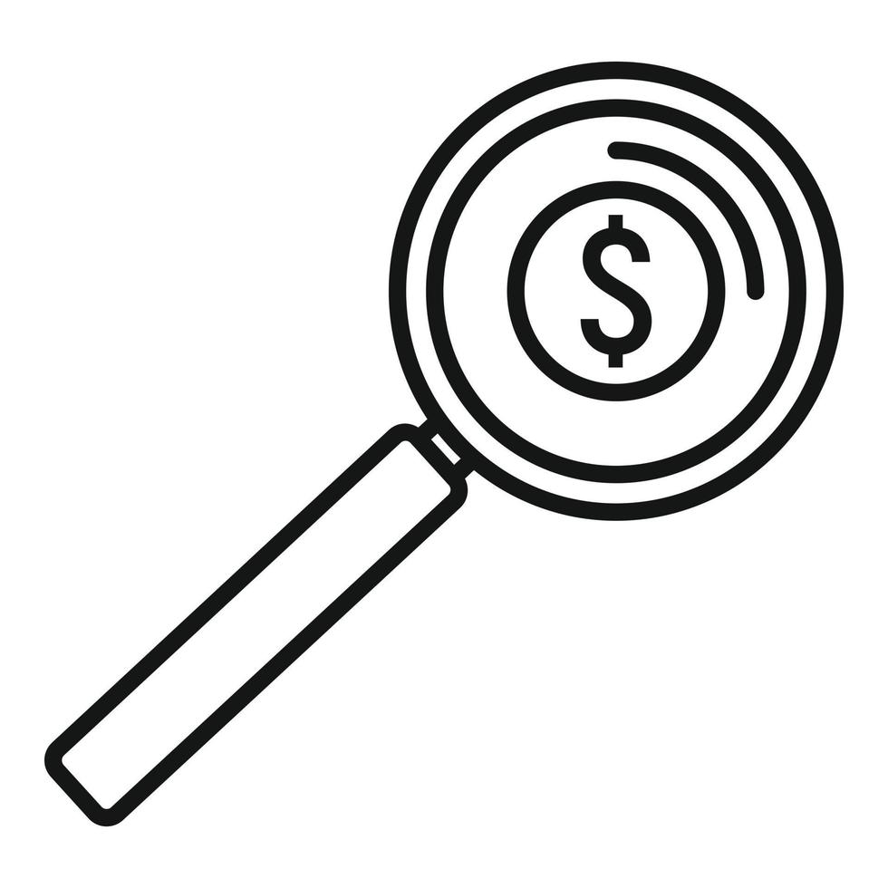 zoeken geld lening icoon, schets stijl vector