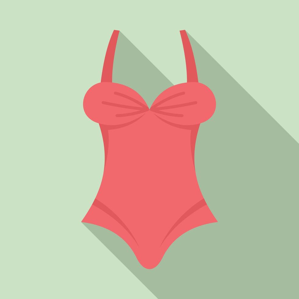 vrouw zwempak icoon, vlak stijl vector