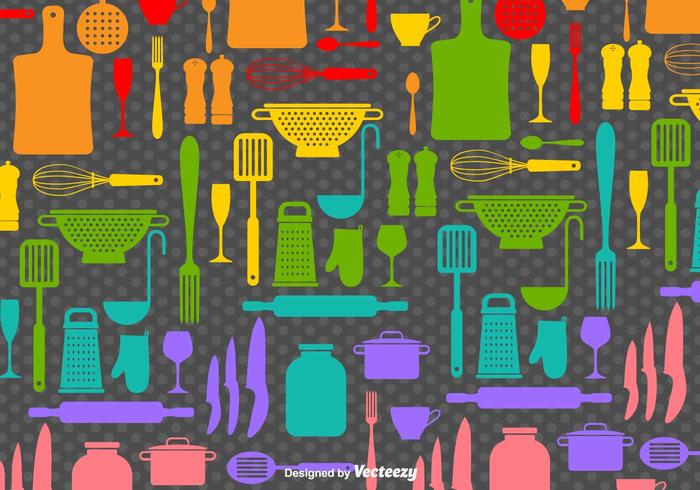 Rainbow Kitchen Vector Flat Icons