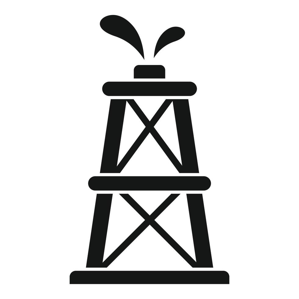olie toren icoon, gemakkelijk stijl vector