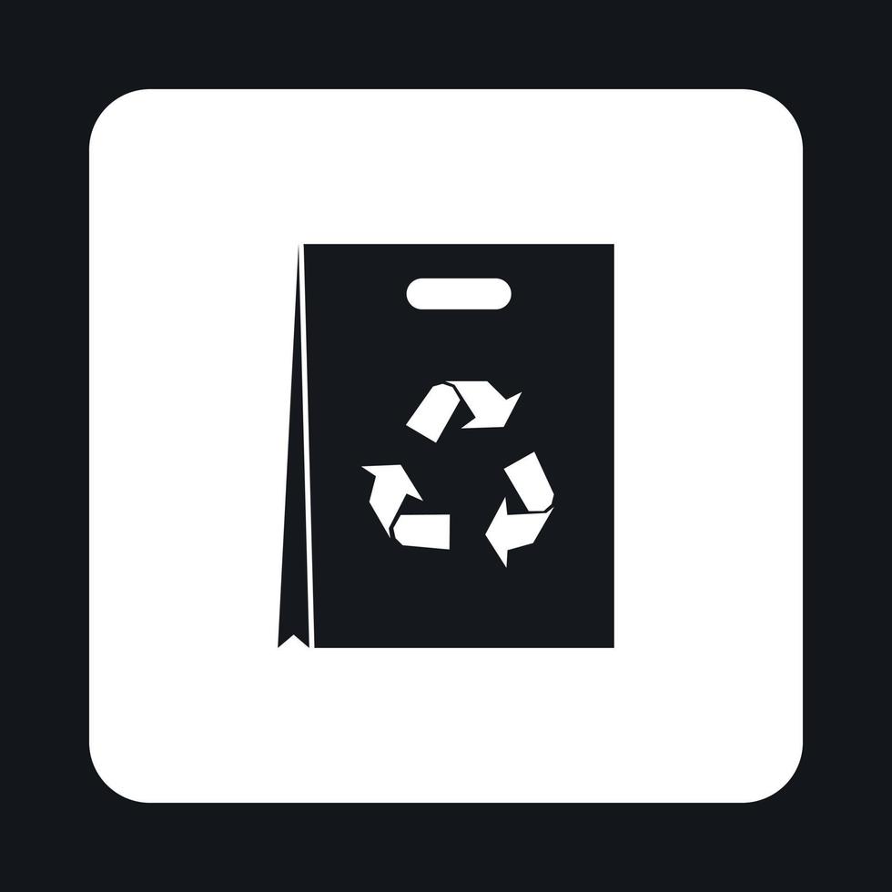 pakket recycling icoon, gemakkelijk stijl vector