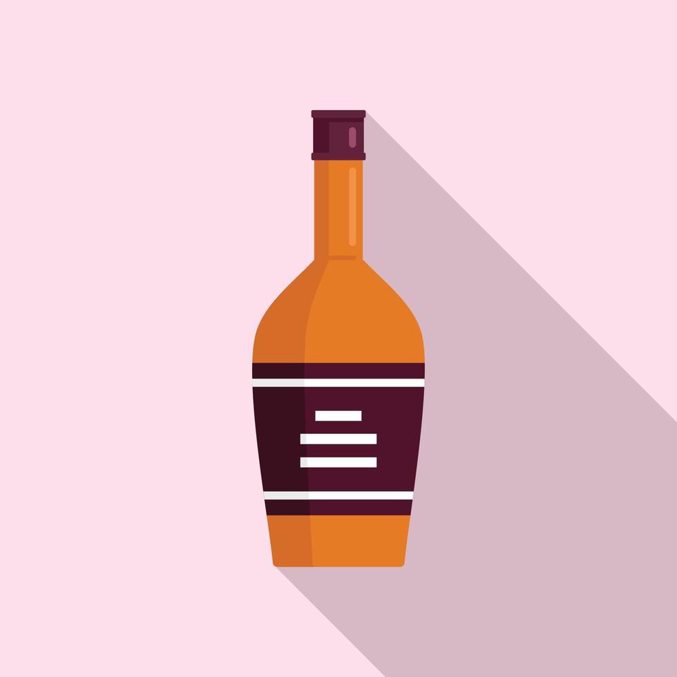 bourbon fles drinken icoon, vlak stijl vector