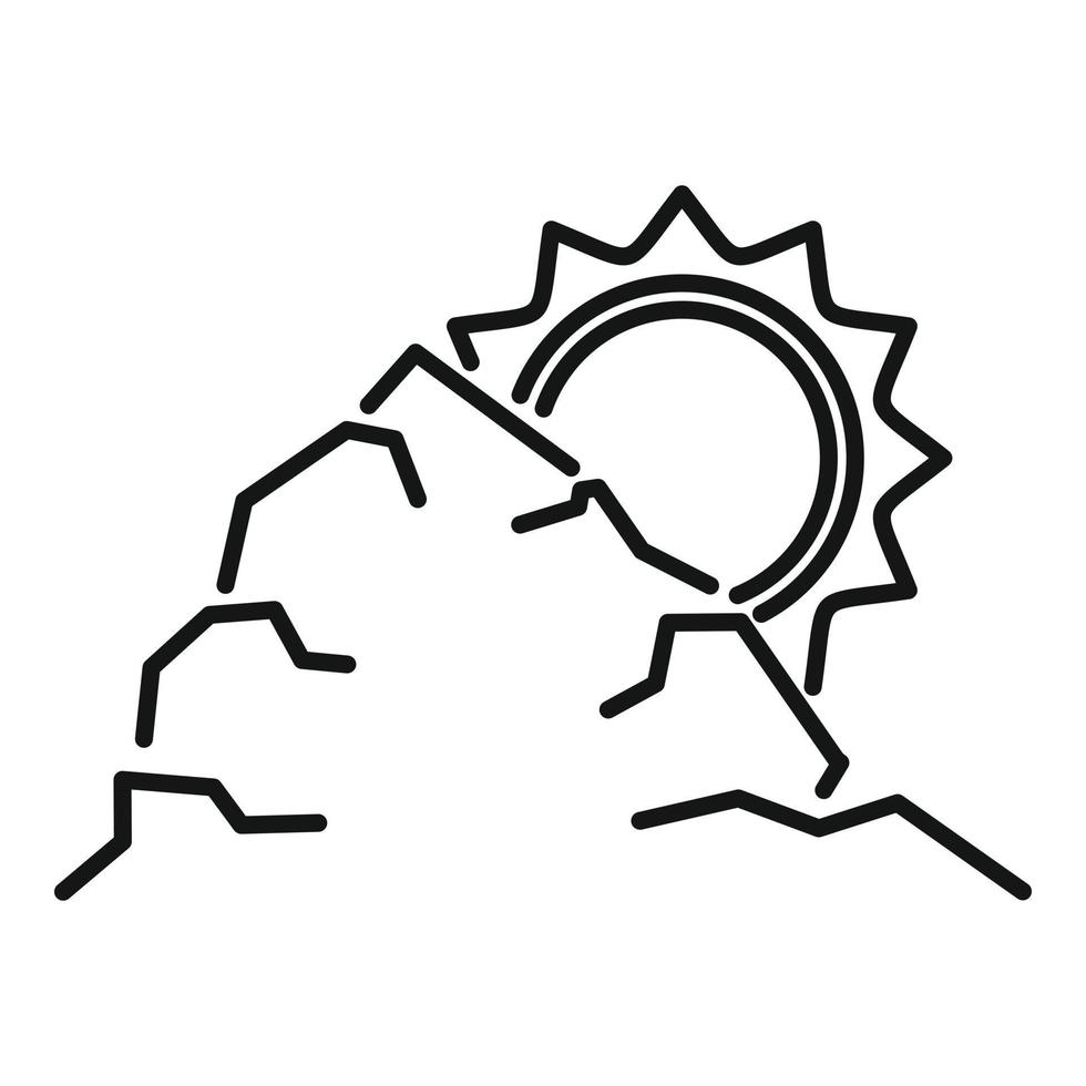 zon droogte icoon, schets stijl vector