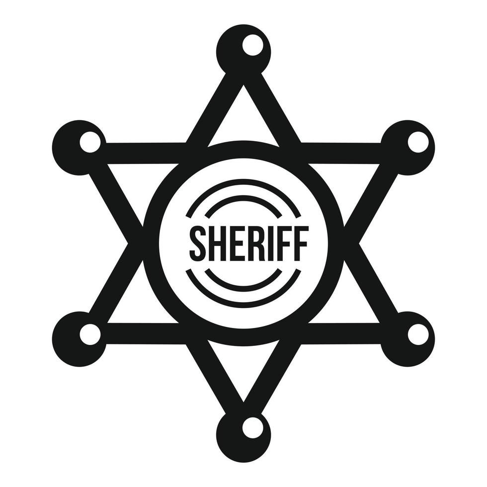 sheriff ster icoon, gemakkelijk stijl vector