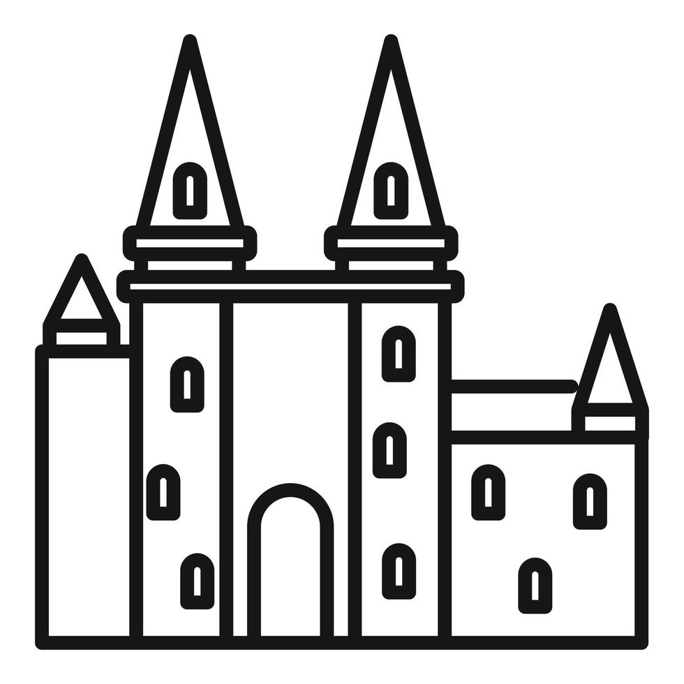 Frankrijk kasteel icoon, schets stijl vector