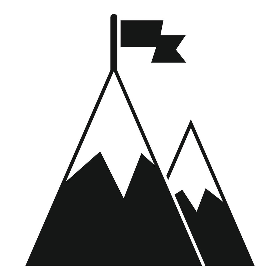 bergen exploratie icoon, gemakkelijk stijl vector