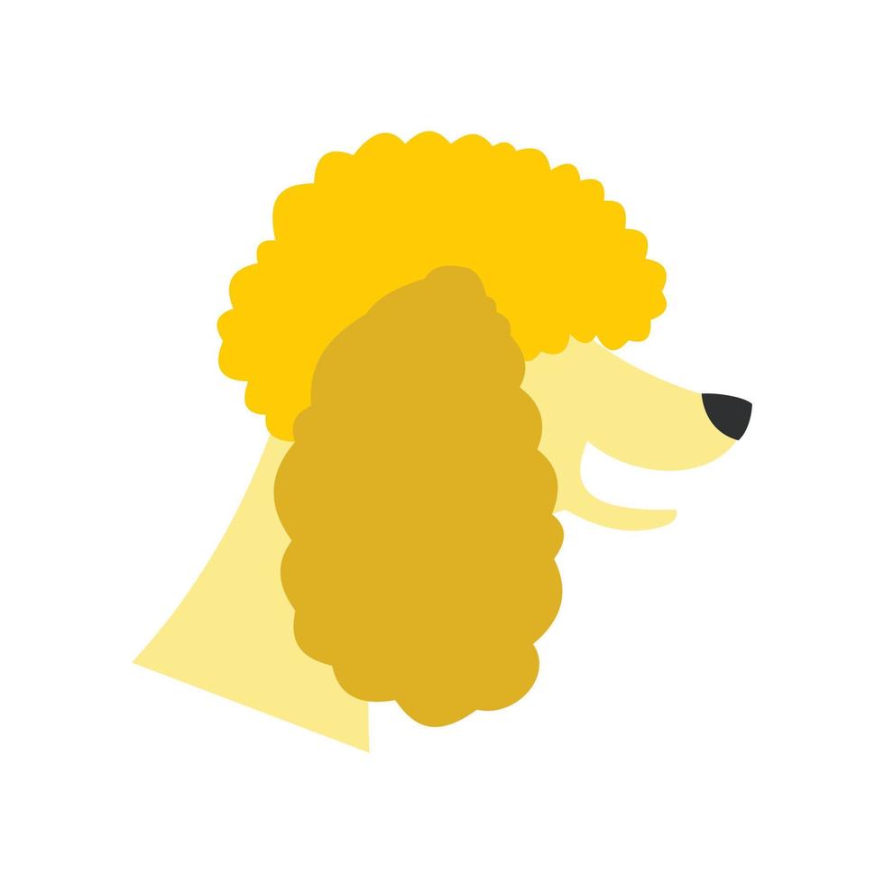 poedel hond icoon, vlak stijl vector