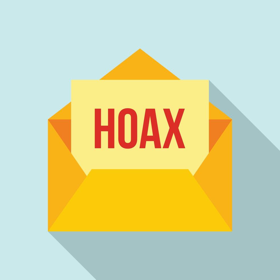 hoax mail icoon, vlak stijl vector