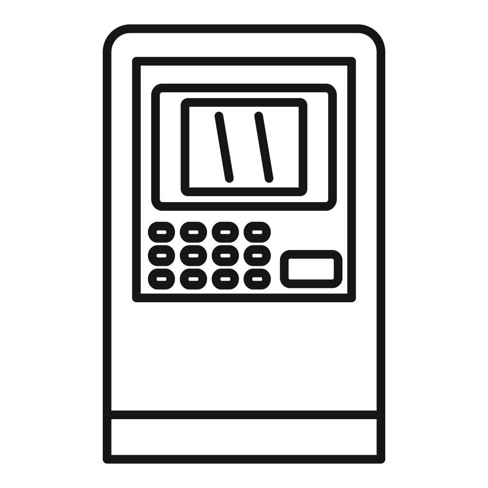 klant Geldautomaat icoon, schets stijl vector