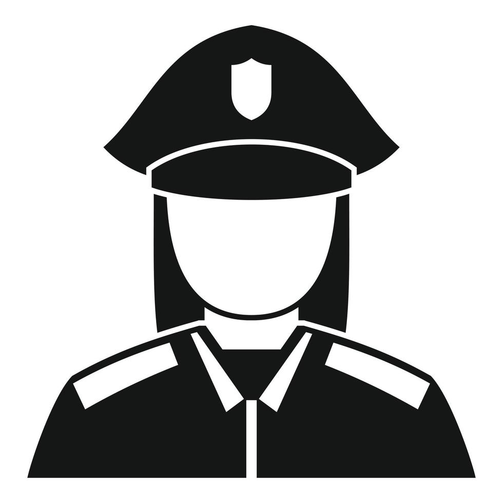 vrouw politieagent icoon, gemakkelijk stijl vector