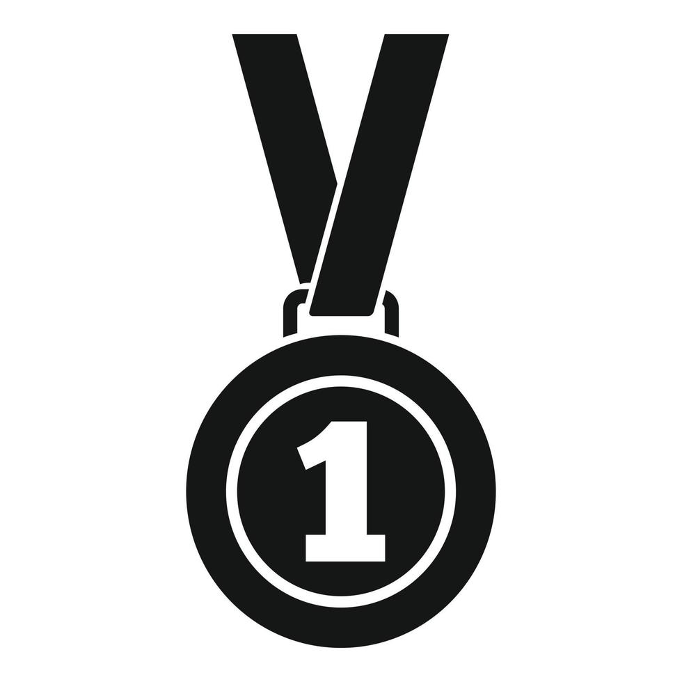 voetbal eerste plaats medaille icoon, gemakkelijk stijl vector