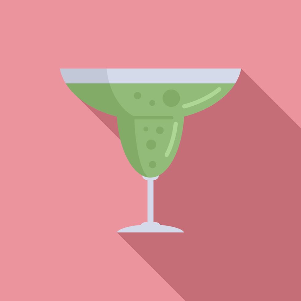 groen bar cocktail icoon, vlak stijl vector