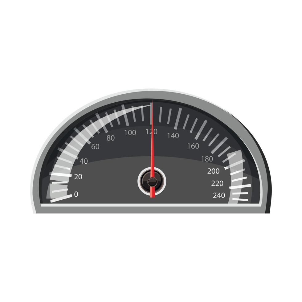 snelheidsmeter 120 km in uur icoon, tekenfilm stijl vector