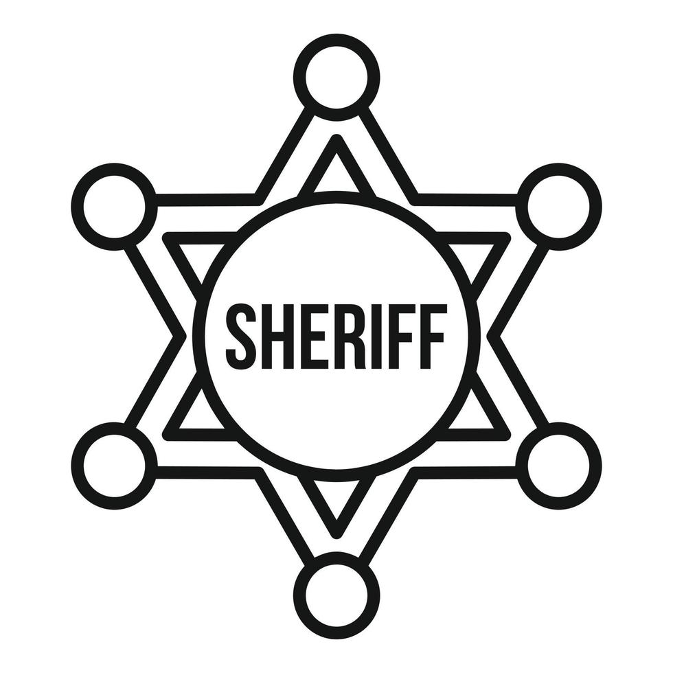 sheriff ster icoon, schets stijl vector