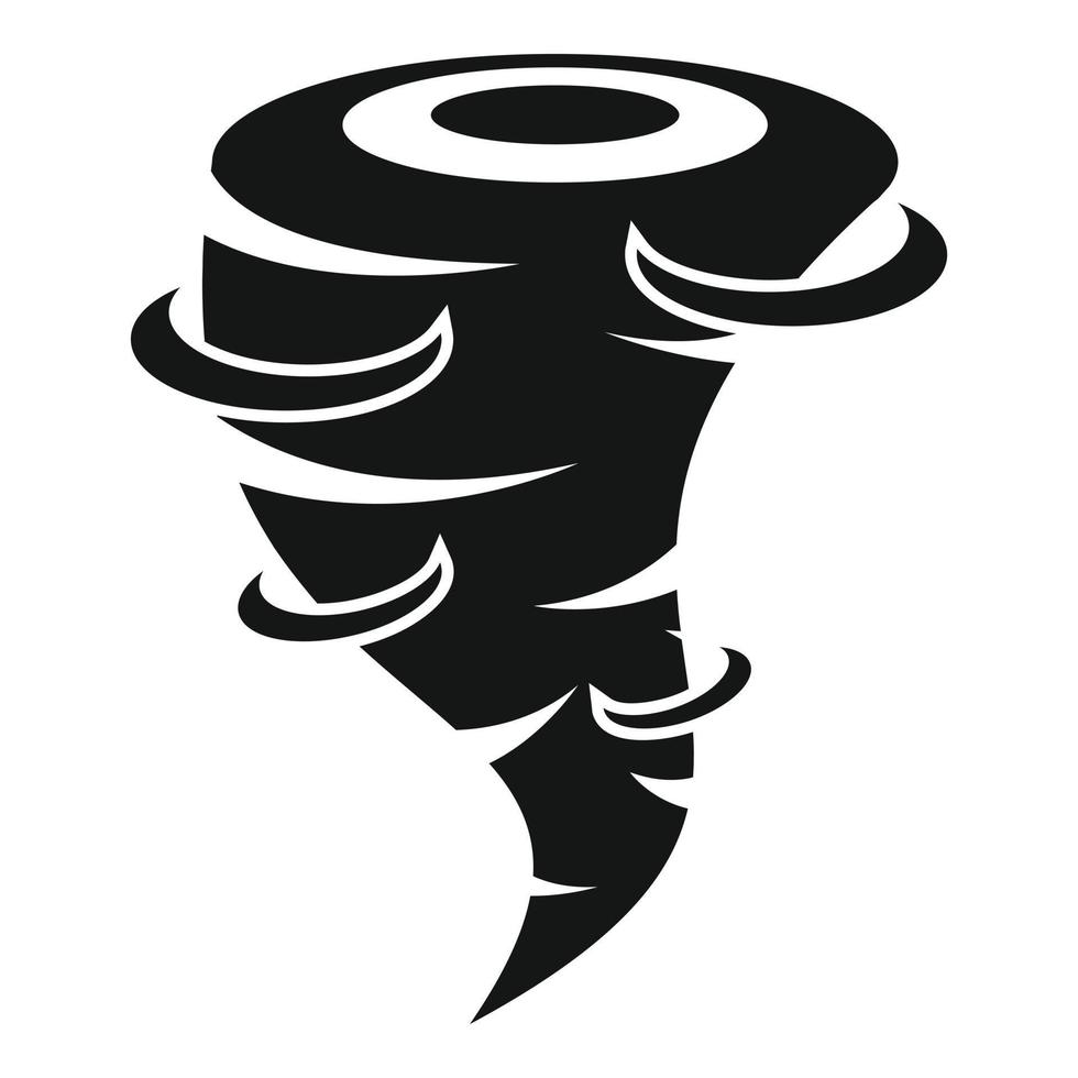 tornado icoon, gemakkelijk stijl vector