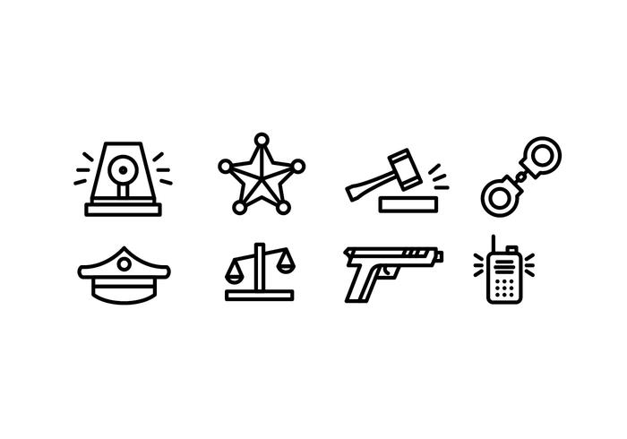 Simple Police Vector Icons