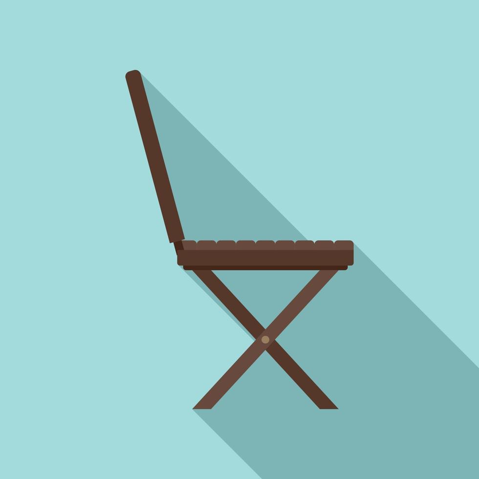 portable hout stoel icoon, vlak stijl vector