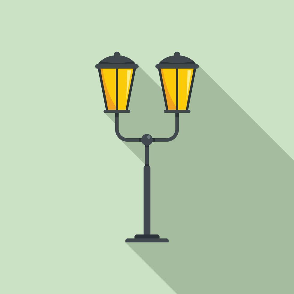 Frans straat licht pijler icoon, vlak stijl vector
