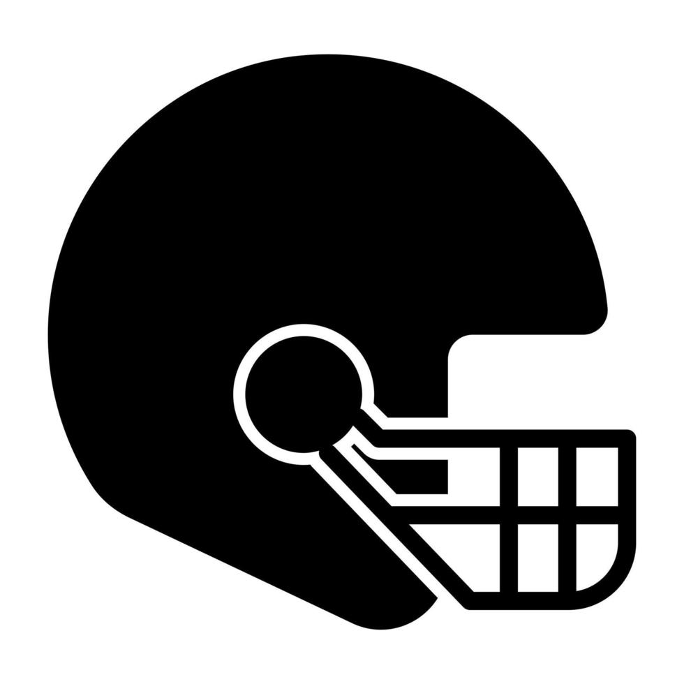 sport- helm icoon in solide ontwerp vector