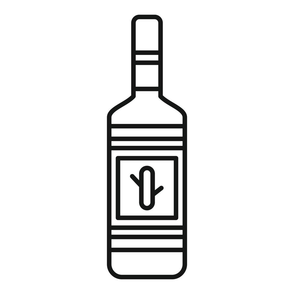 tequila fles icoon, schets stijl vector