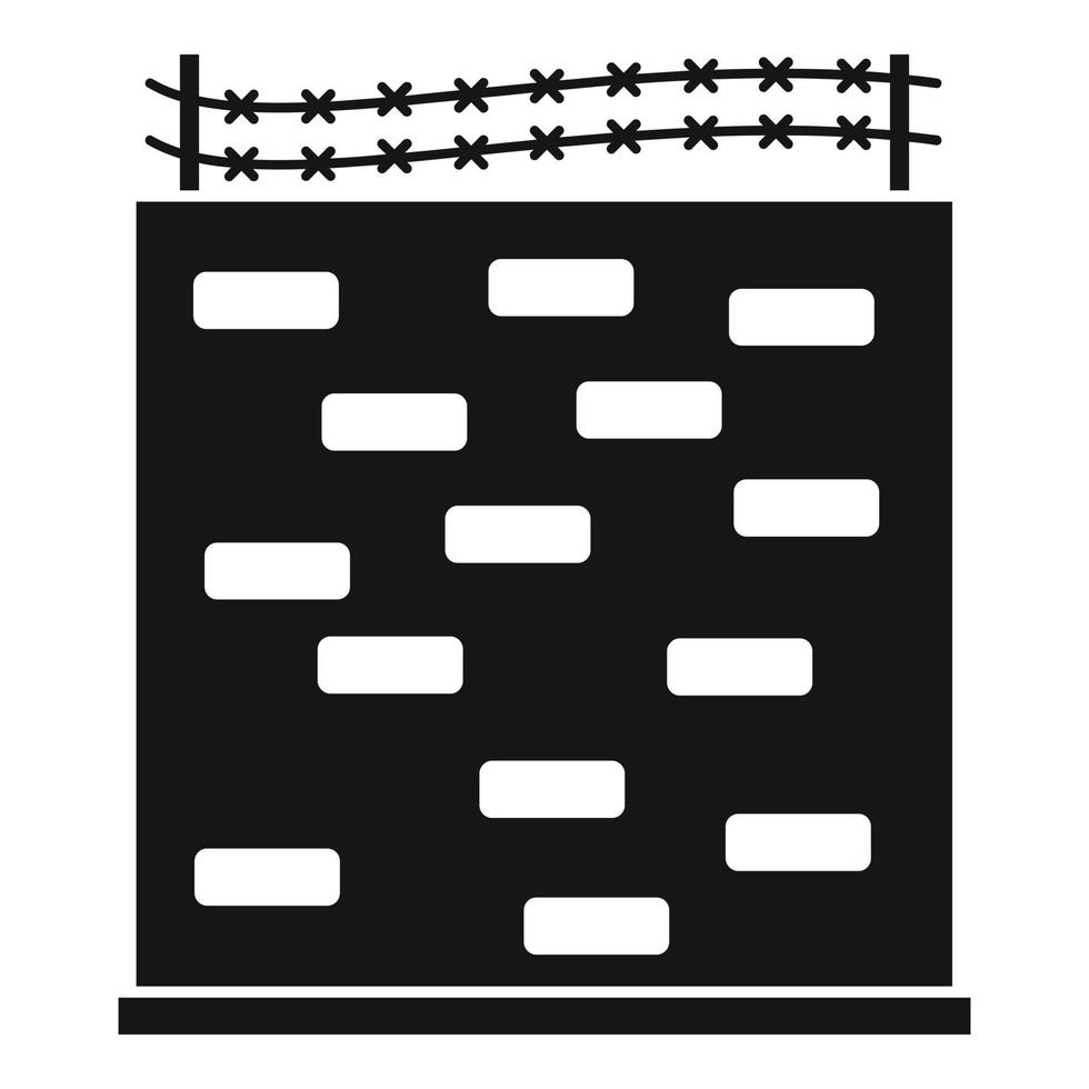 gevangenis gebouw muur icoon, gemakkelijk stijl vector