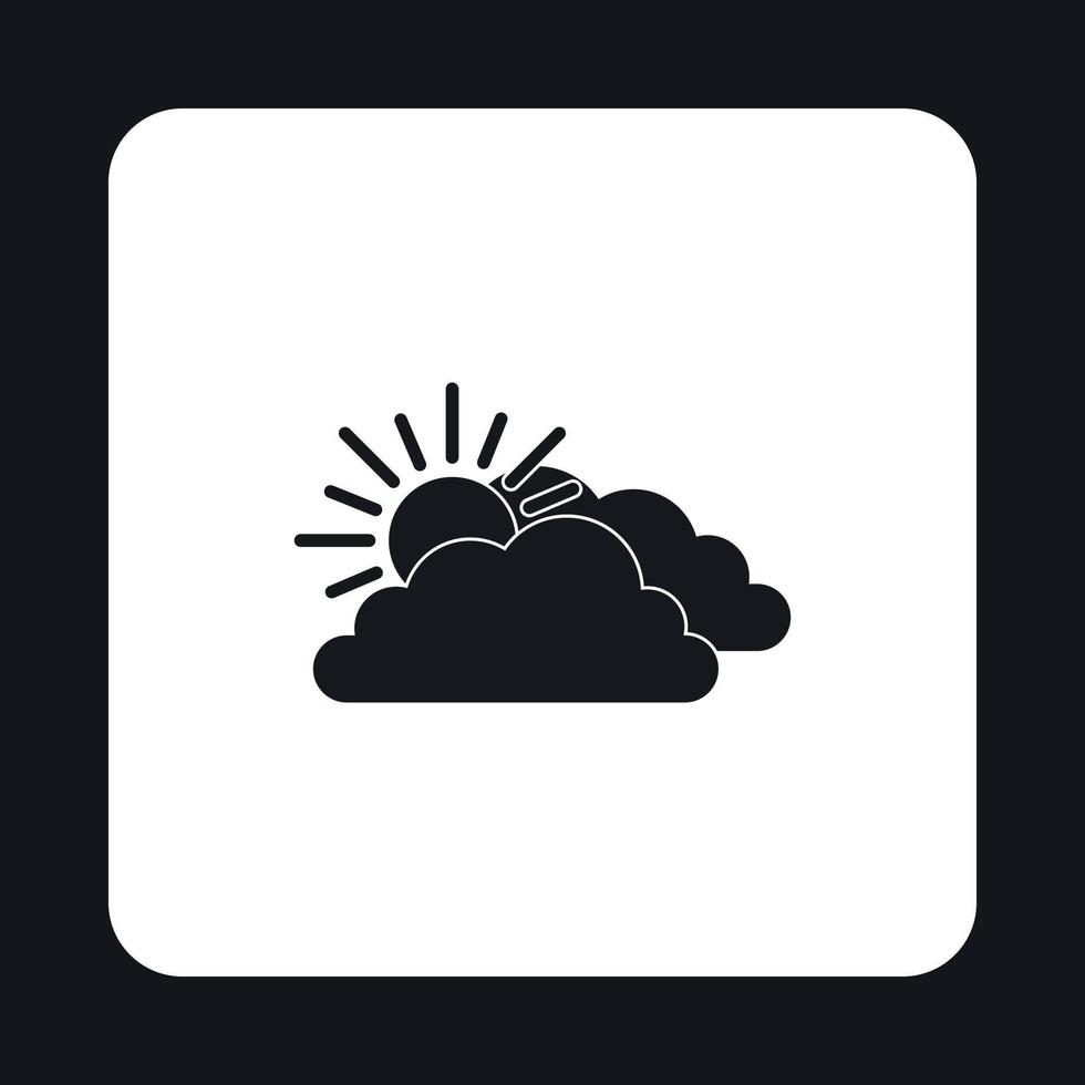 wolken en zon icoon, gemakkelijk stijl vector
