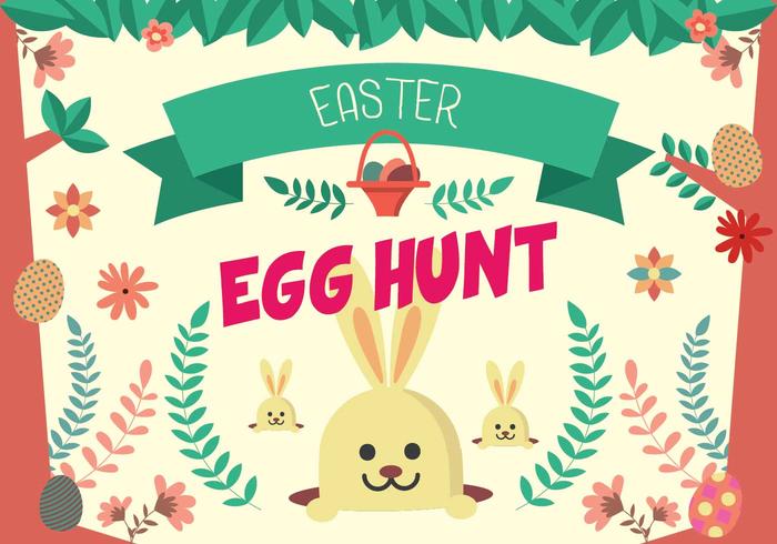 Cute Easter Egg Hunt Poster Vector