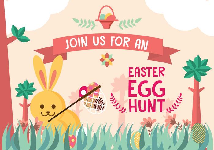 Easter Egg Hunt Uitnodiging Achtergrond Vector