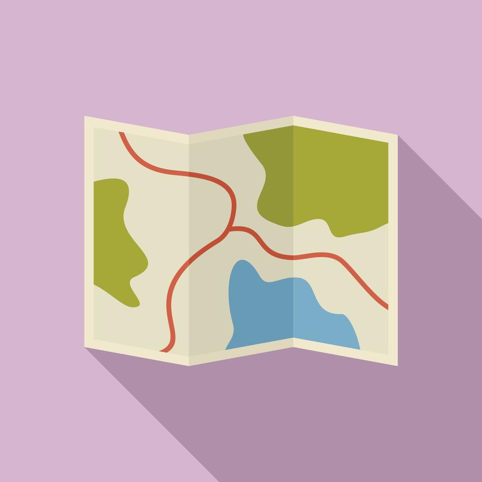 safari jacht- kaart icoon, vlak stijl vector