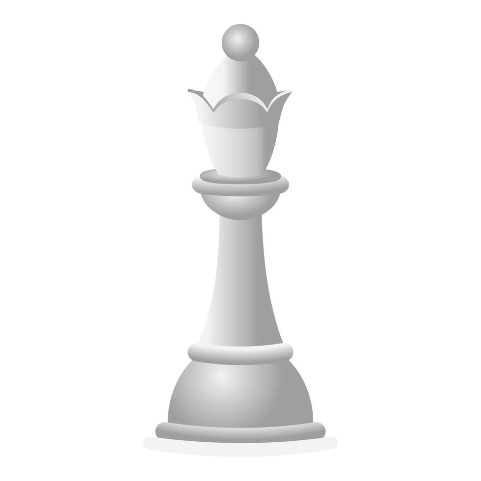 wit schaak koningin icoon, tekenfilm stijl vector