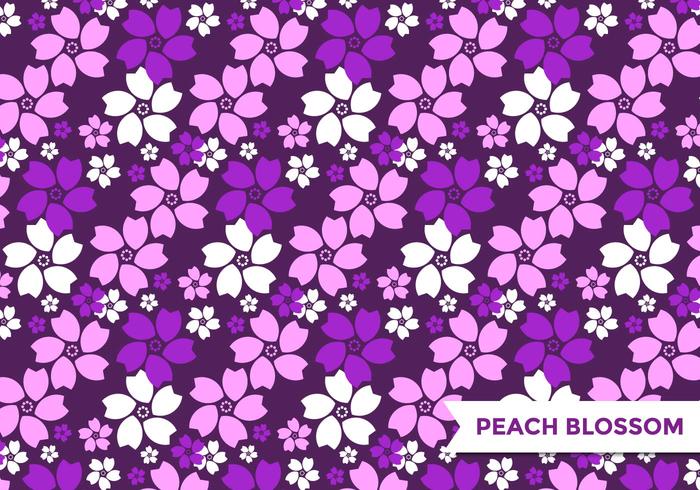 Purple Peach Blossom Pattern Vector