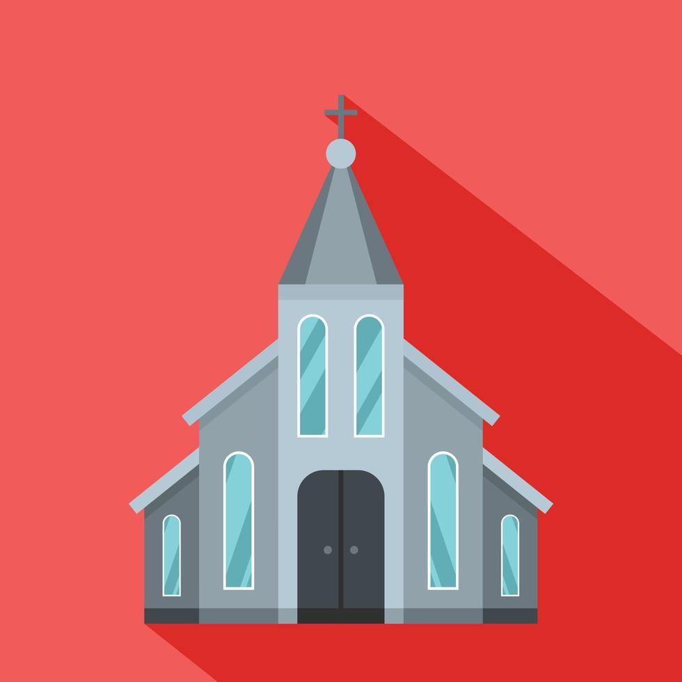 western kerk icoon, vlak stijl vector