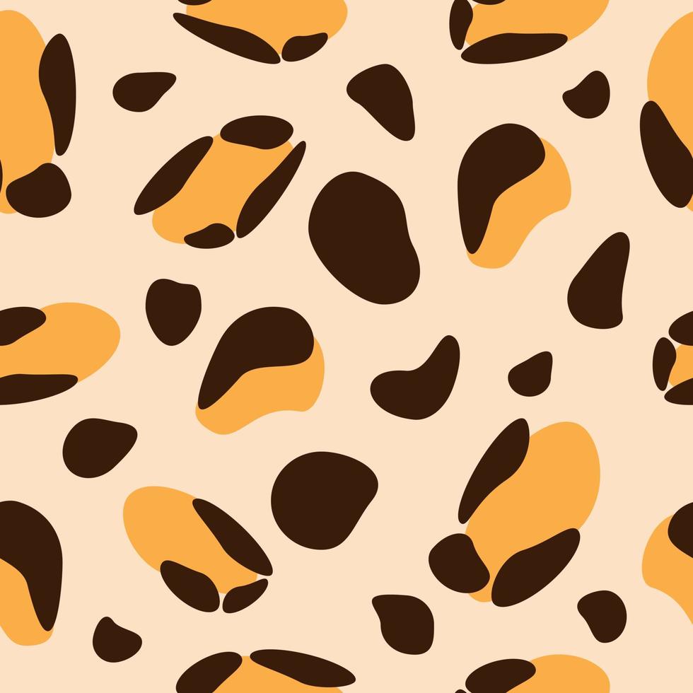 naadloos luipaard achtergrond in oranje en bruin tonen Aan een beige achtergrond vector