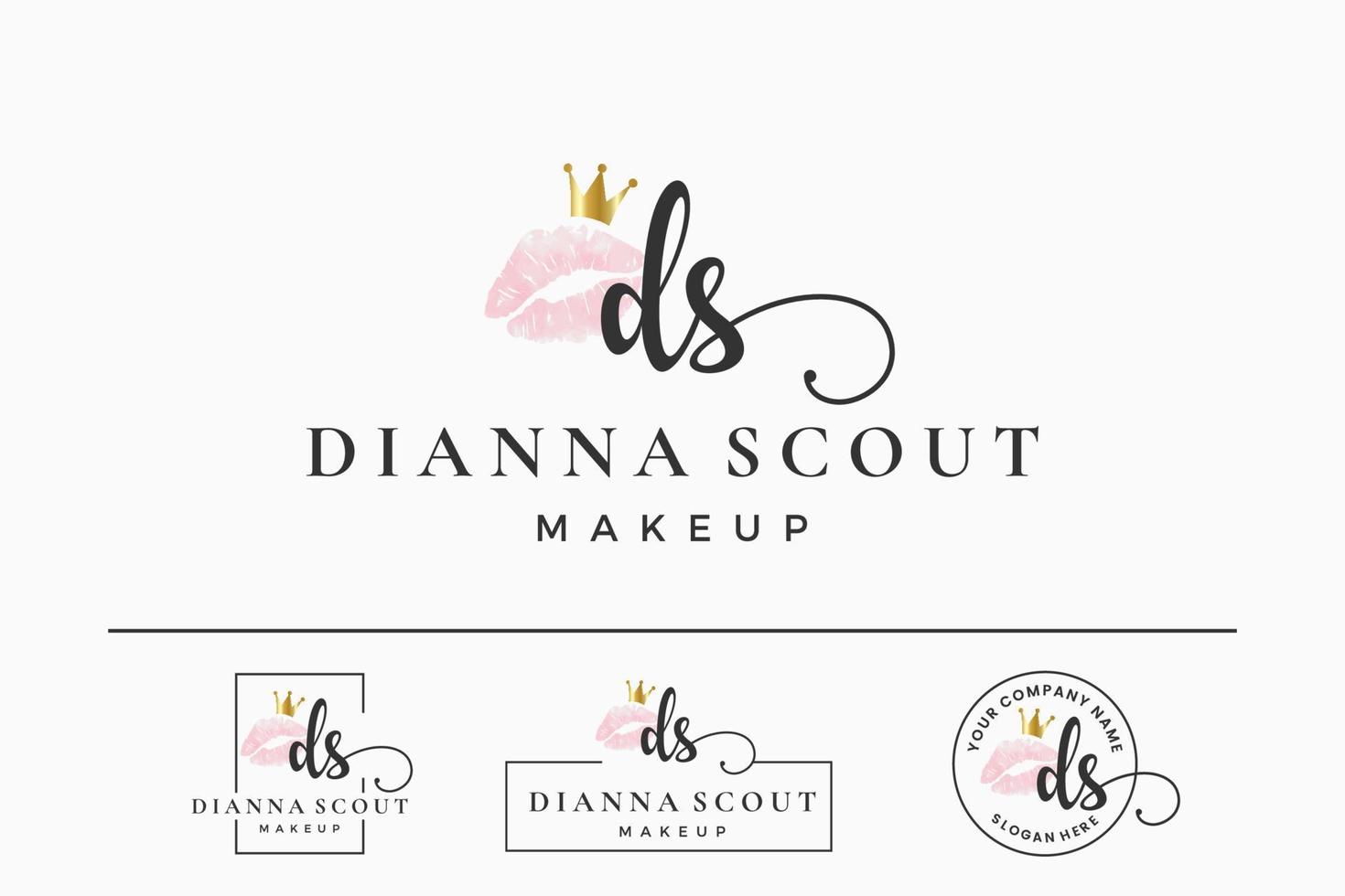 eerste brief ds d logo voor lip, kus, lippenstift, bedenken vector ontwerp verzameling