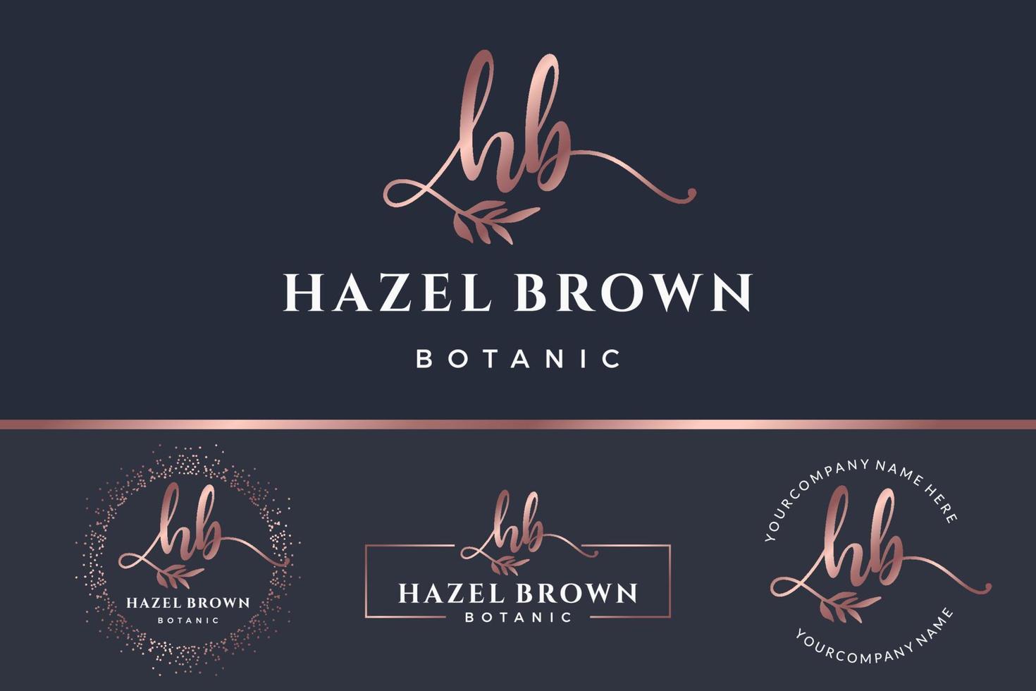 eerste brief hb h logo bloem, blad en schoonheid. bloemen en botanisch ontwerp sjabloon verzameling vector