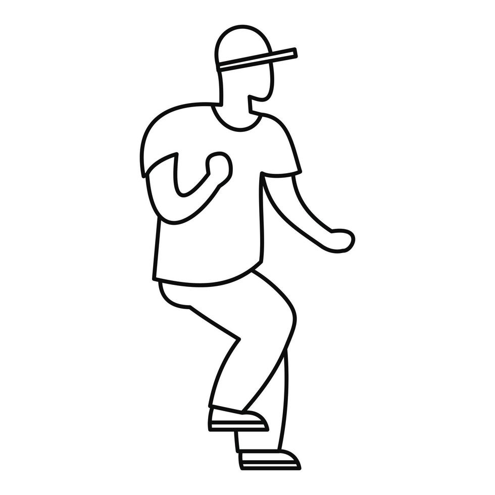 heup hop danser icoon, schets stijl vector