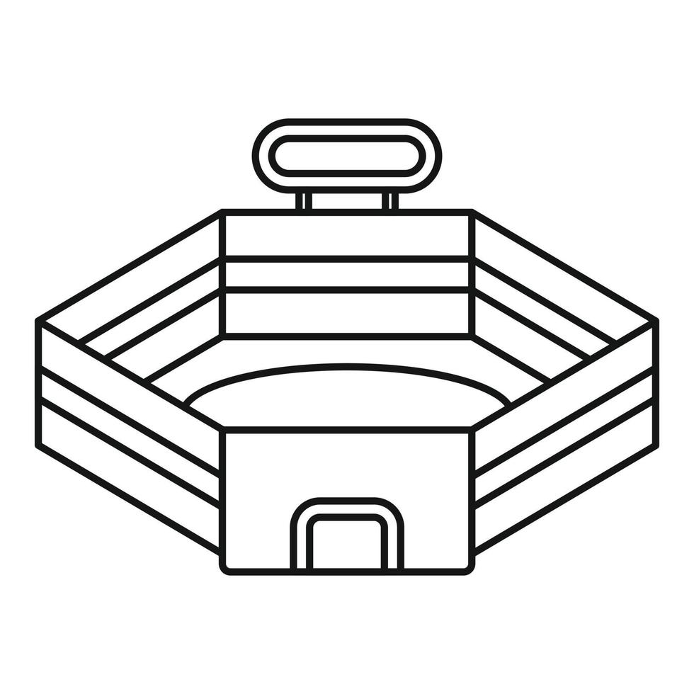 basketbal stadion icoon, schets stijl vector