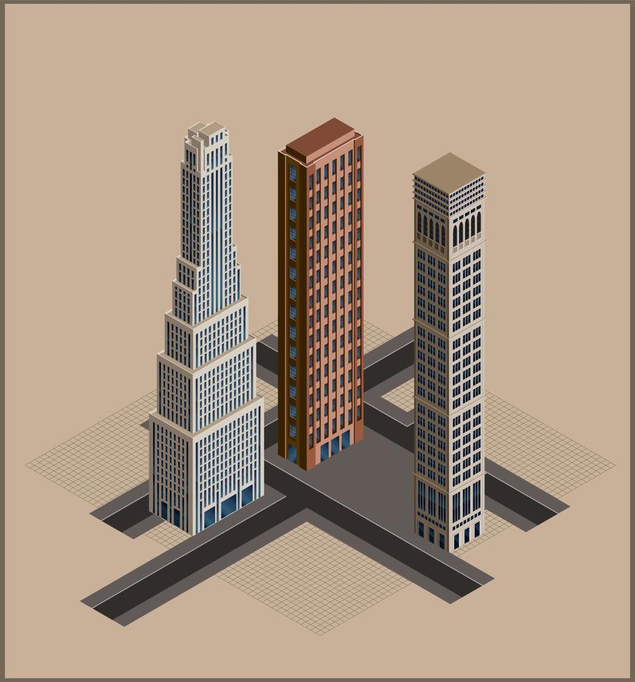 isometrische gebouwen - vector