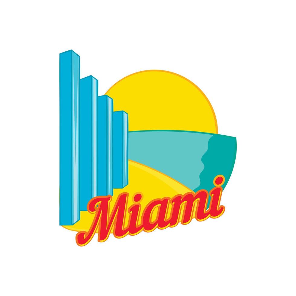 teken Miami icoon, tekenfilm stijl vector