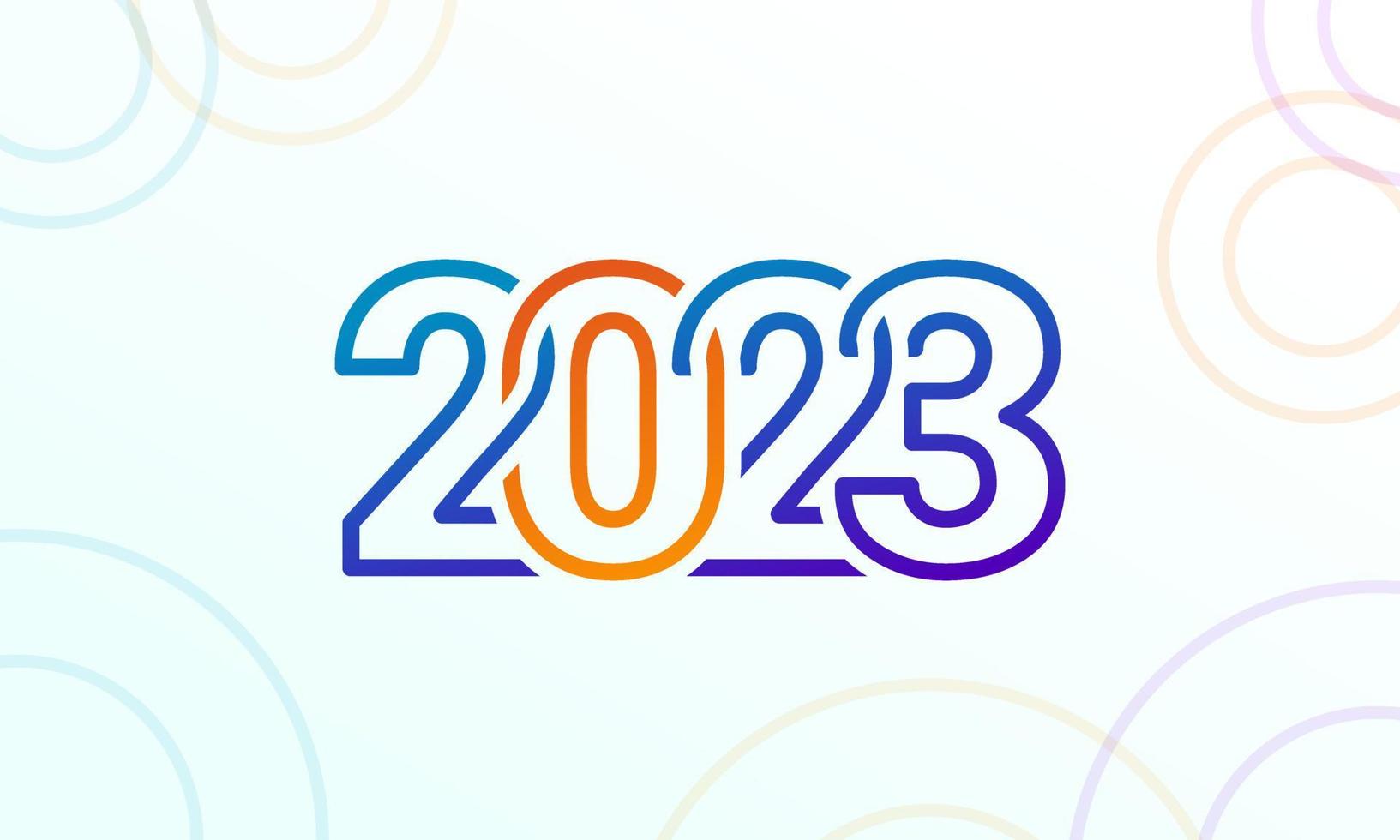 2023 nieuw jaar modern kleurrijk overlappende illustratie met gemakkelijk vormen voor kalender of groet kaart vector