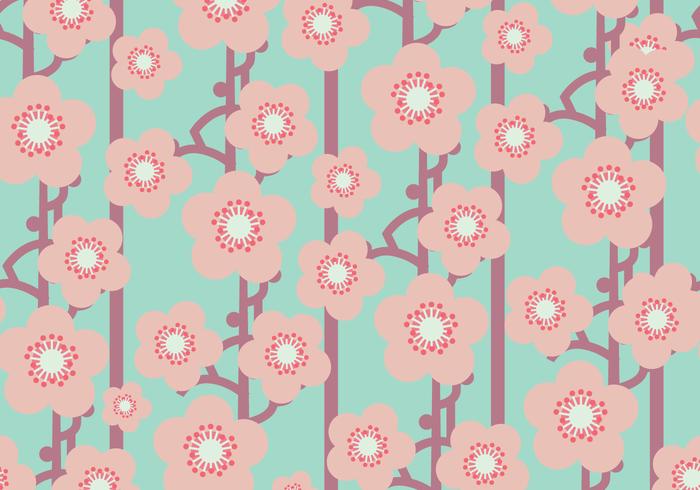 Flat Peach Blossom Pattern vector