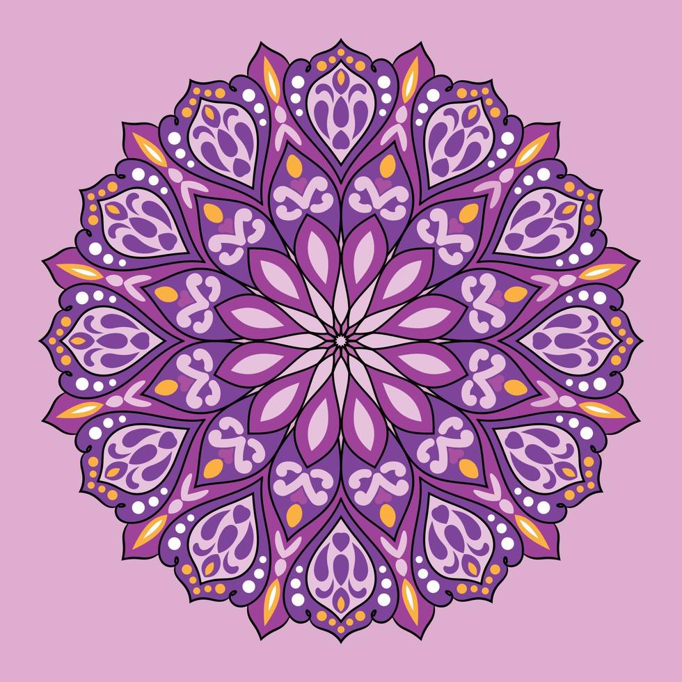 donker roze en licht roze kleur gecombineerd elegant en modern mandala. vector