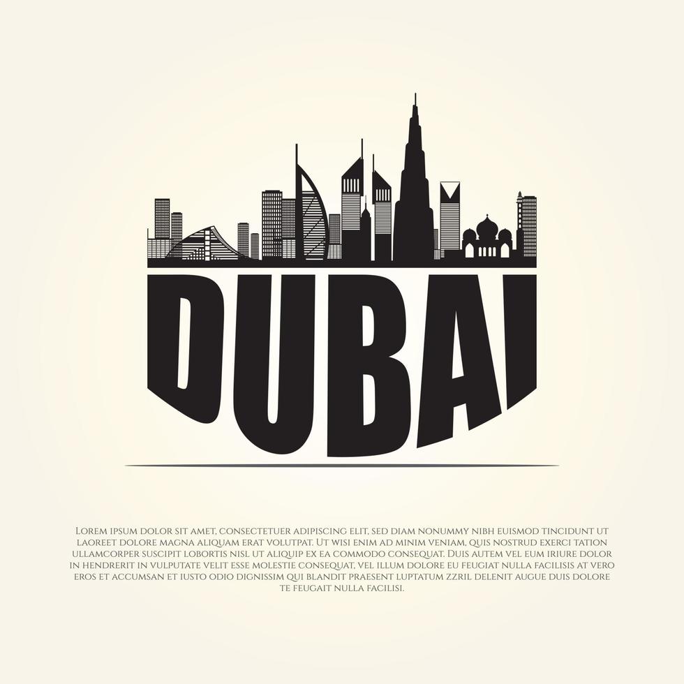 stad visie van Dubai met papier besnoeiing stijl vector