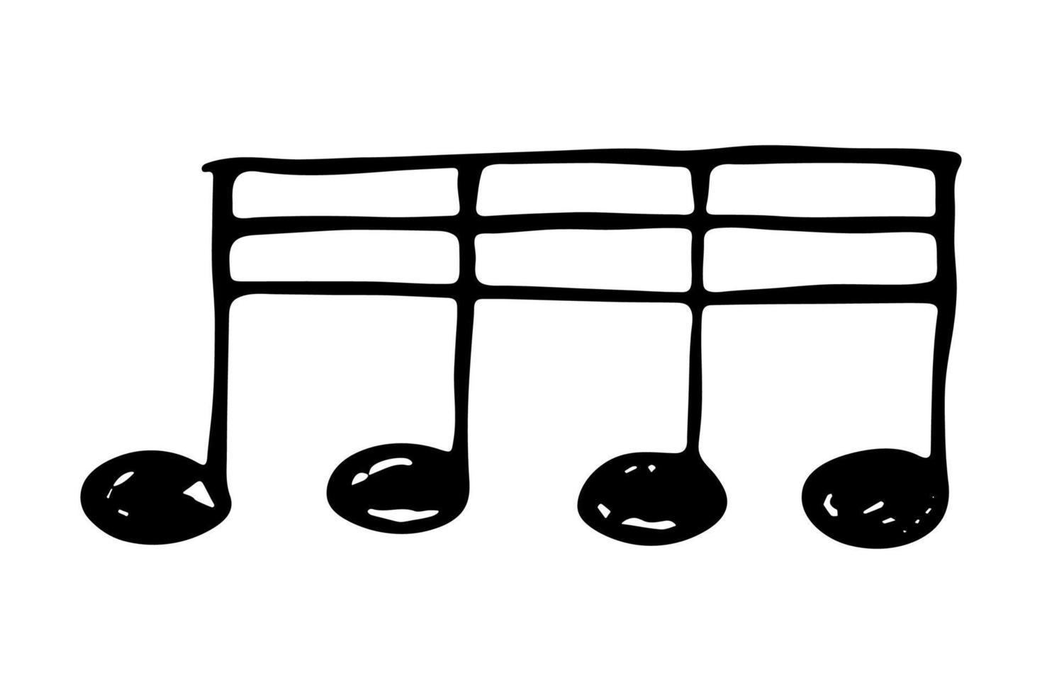 muziek- Notitie tekening. hand- getrokken musical symbool. single element voor afdrukken, web, ontwerp, decor, logo vector